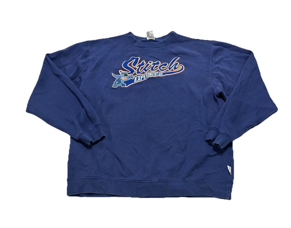 Disney Store Stitch Experiment 626 Embroidered Crewneck Sweatshirt Adult Medium